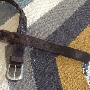Braided leather belt